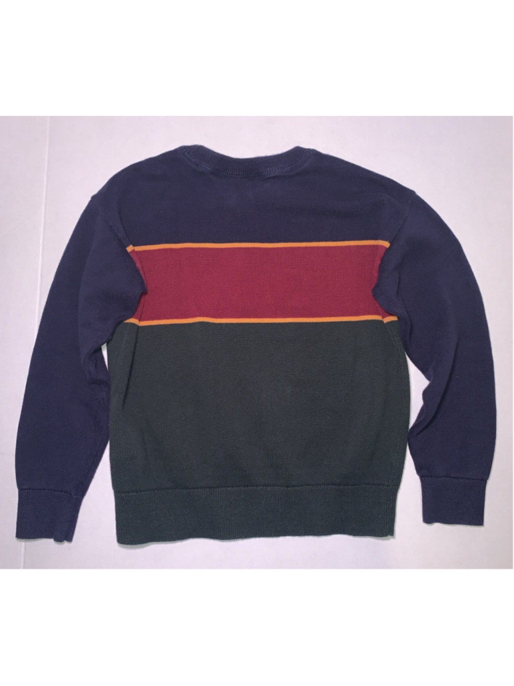 Gap Kids Boys Tops Striped Gap Logo Crew Neck School Sweater Size 8 Medium Boys - Picture 8 of 16